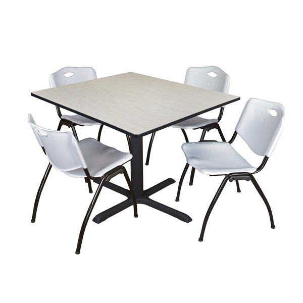 Square Tables > Breakroom Tables > Cain Square Table & Chair Sets, 48 W, 48 L, 29 H, Maple
