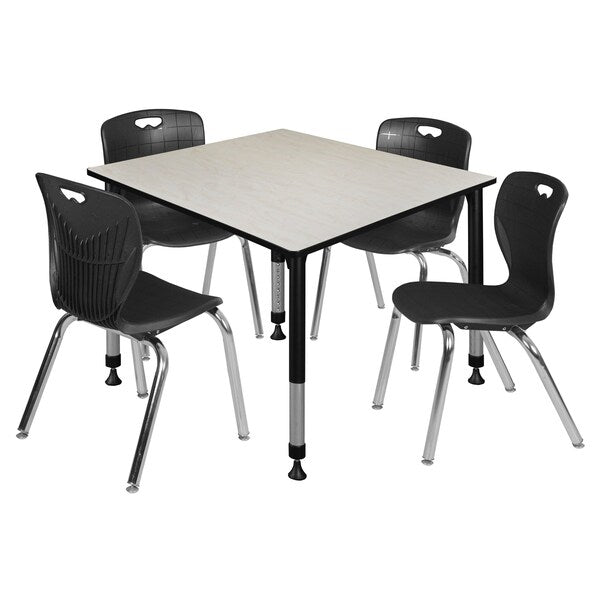 Tables > Height Adjustable > Square Table & Chair Sets, 48 X 48 X 23-34