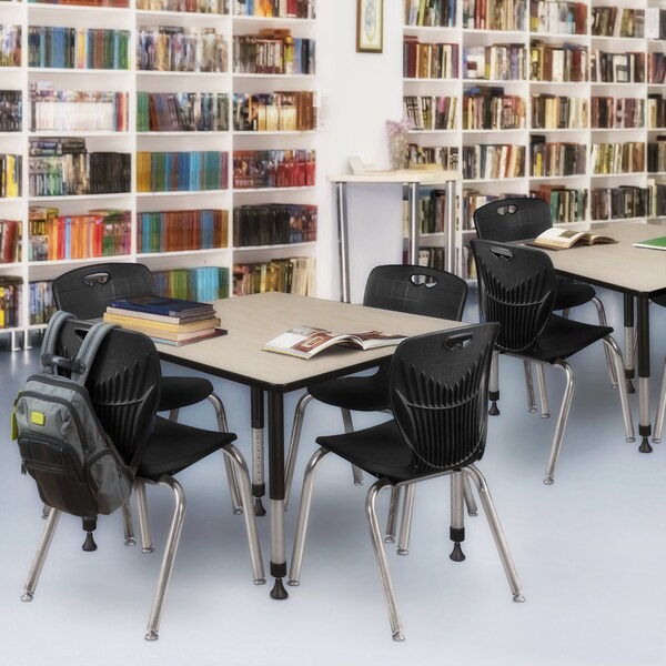 Tables > Height Adjustable > Square Table & Chair Sets, 48 X 48 X 23-34