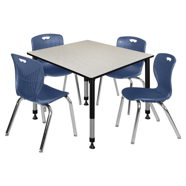 Tables > Height Adjustable > Square Table & Chair Sets, 48 X 48 X 23-34
