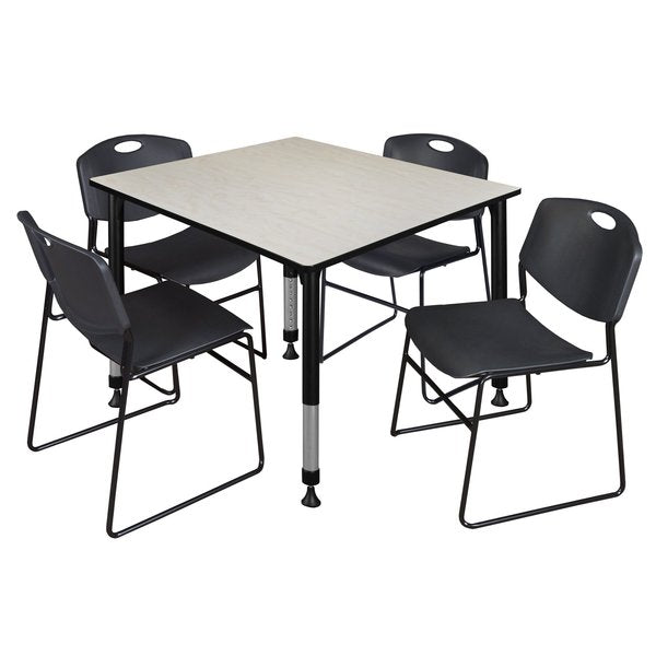 Tables > Height Adjustable > Square Table & Chair Sets, 48 X 48 X 23-34