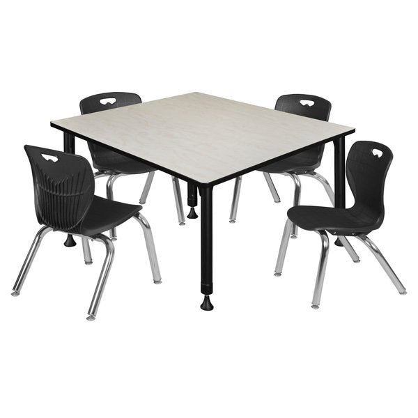 Tables > Height Adjustable > Square Table & Chair Sets, 48 X 48 X 23-34