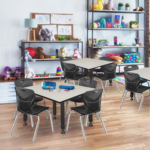 Tables > Height Adjustable > Square Table & Chair Sets, 48 X 48 X 23-34