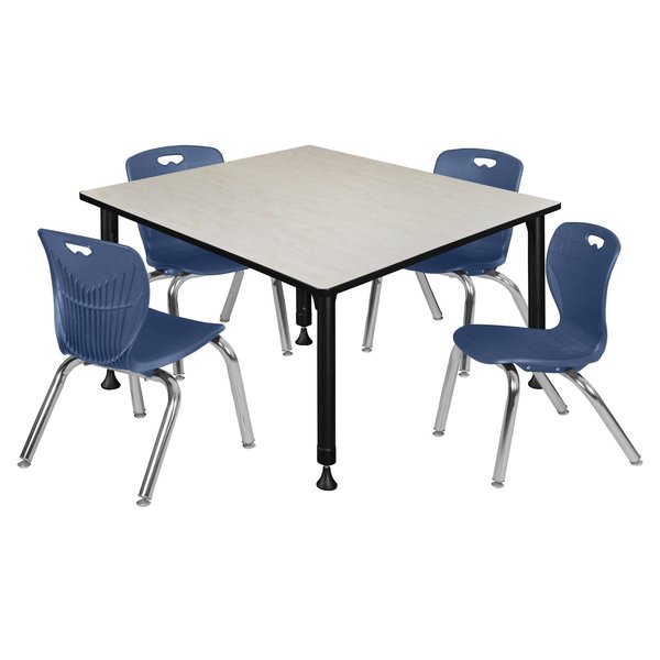 Tables > Height Adjustable > Square Table & Chair Sets, 48 X 48 X 23-34