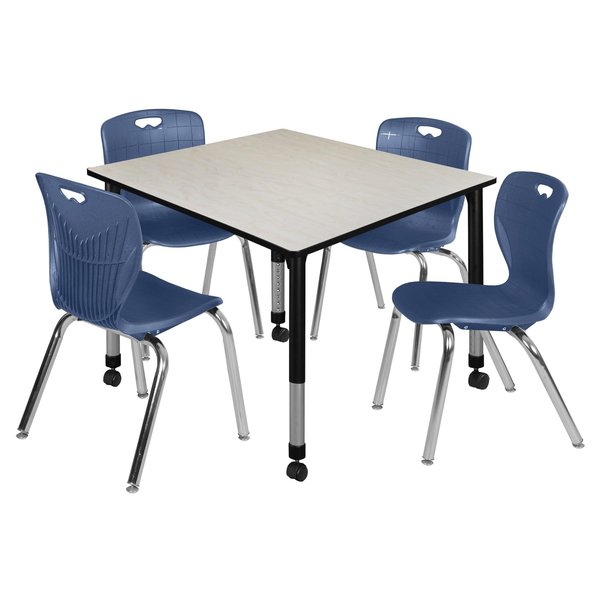 Tables > Height Adjustable > Square Mobile Table & Chair Sets, 48 X 48 X 23-34