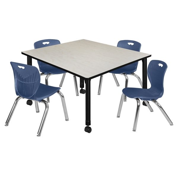 Tables > Height Adjustable > Square Mobile Table & Chair Sets, 48 X 48 X 23-34
