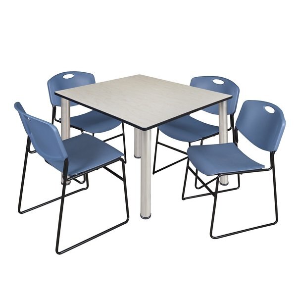 Square Tables > Breakroom Tables > Kee Square Table & Chair Sets, 48 W, 48 L, 29 H, Maple