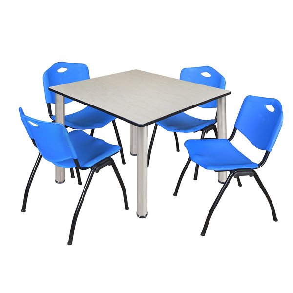 Square Tables > Breakroom Tables > Kee Square Table & Chair Sets, 48 W, 48 L, 29 H, Maple