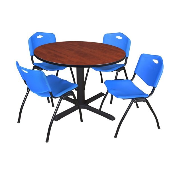 Round Tables > Breakroom Tables > Cain Round Table & Chair Sets, 48 W, 48 L, 29 H, Cherry