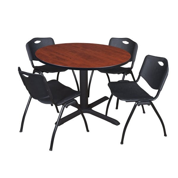 Round Tables > Breakroom Tables > Cain Round Table & Chair Sets, 48 W, 48 L, 29 H, Cherry