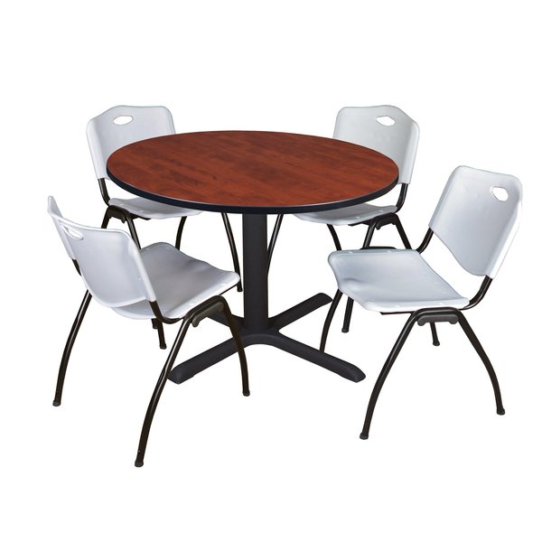 Round Tables > Breakroom Tables > Cain Round Table & Chair Sets, 48 W, 48 L, 29 H, Cherry