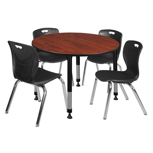 Tables > Height Adjustable > Round Table & Chair Sets, 48 X 48 X 23-34