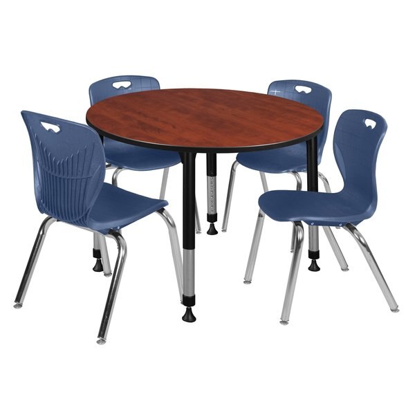 Tables > Height Adjustable > Round Table & Chair Sets, 48 X 48 X 23-34