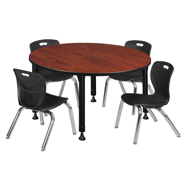 Tables > Height Adjustable > Round Table & Chair Sets, 48 X 48 X 23-34