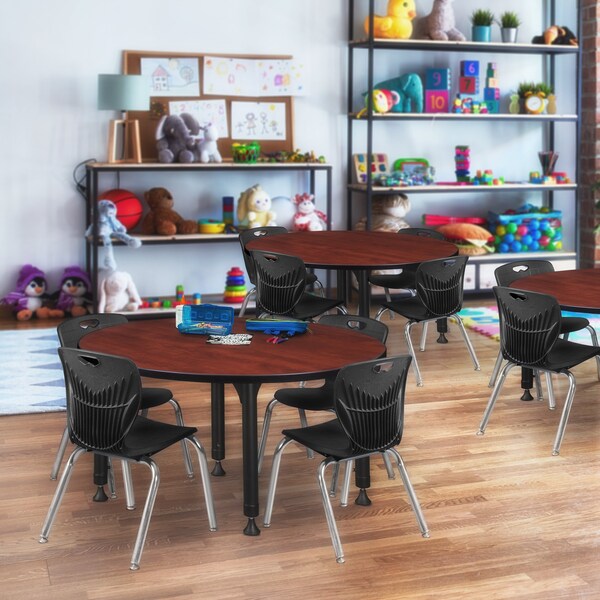 Tables > Height Adjustable > Round Table & Chair Sets, 48 X 48 X 23-34