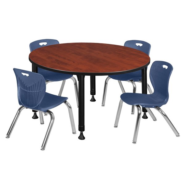 Tables > Height Adjustable > Round Table & Chair Sets, 48 X 48 X 23-34