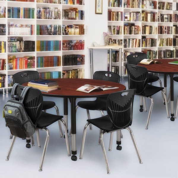 Tables > Height Adjustable > Round Mobile Table & Chair Sets, 48 X 48 X 23-34