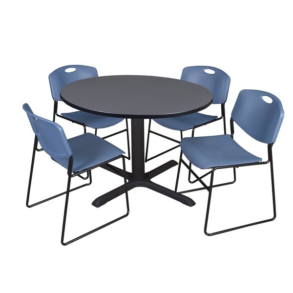 Round Tables > Breakroom Tables > Cain Round Table & Chair Sets, 48 W, 48 L, 29 H, Grey
