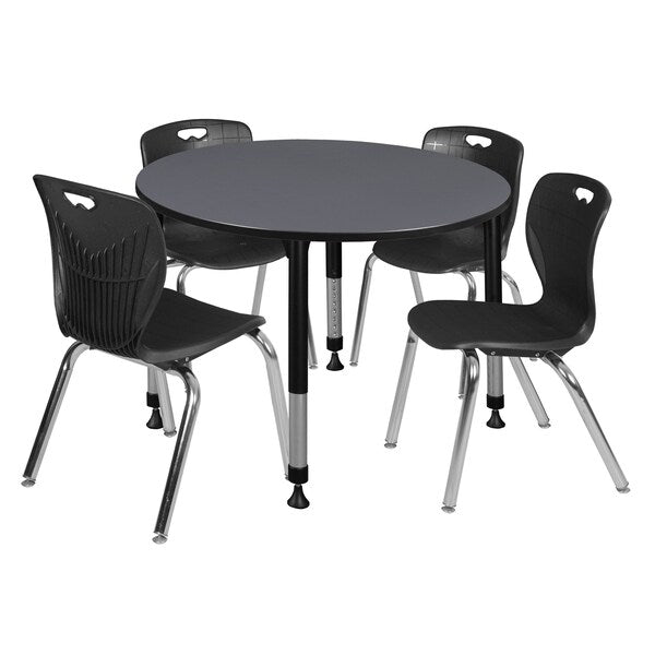 Tables > Height Adjustable > Round Table & Chair Sets, 48 X 48 X 23-34