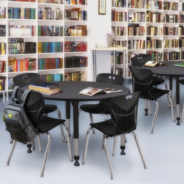 Tables > Height Adjustable > Round Table & Chair Sets, 48 X 48 X 23-34