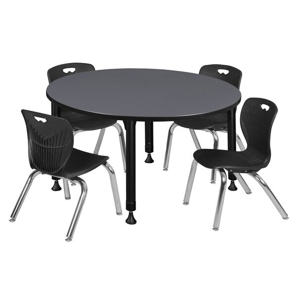 Tables > Height Adjustable > Round Table & Chair Sets, 48 X 48 X 23-34