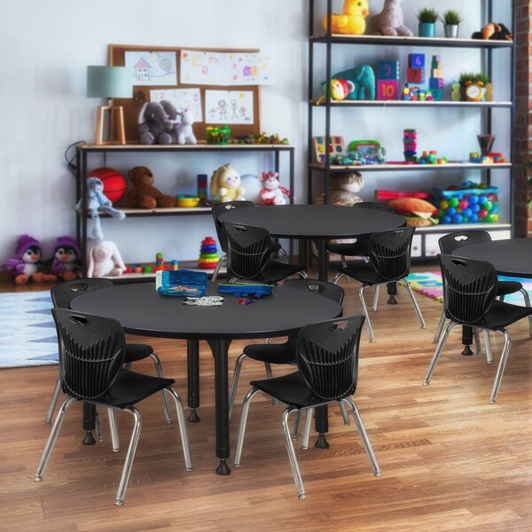 Tables > Height Adjustable > Round Table & Chair Sets, 48 X 48 X 23-34