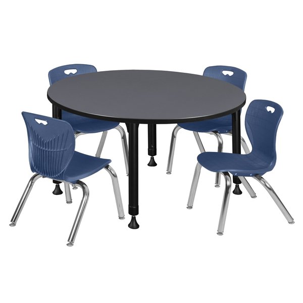 Tables > Height Adjustable > Round Table & Chair Sets, 48 X 48 X 23-34
