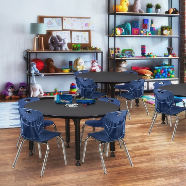 Tables > Height Adjustable > Round Table & Chair Sets, 48 X 48 X 23-34