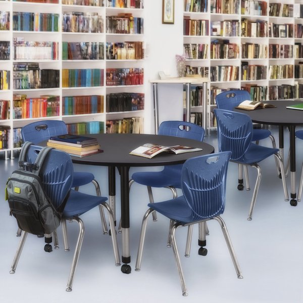 Tables > Height Adjustable > Round Mobile Table & Chair Sets, 48 X 48 X 23-34