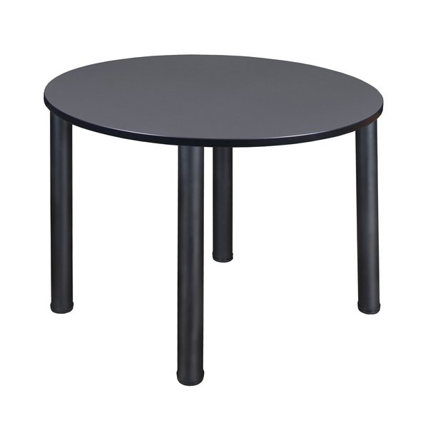 Round Tables > Breakroom Tables > Kee Square & Round Tables, 48 W, 48 L, 29 H, Wood|Metal Top, Grey