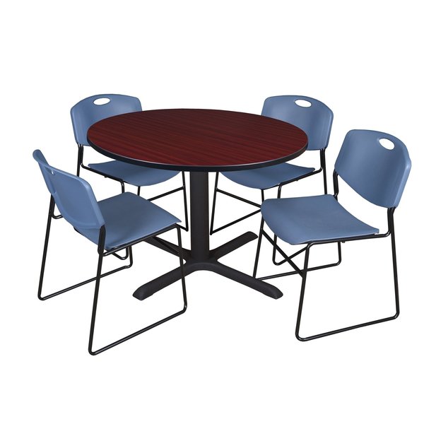 Round Tables > Breakroom Tables > Cain Round Table & Chair Sets, 48 W, 48 L, 29 H, Mahogany