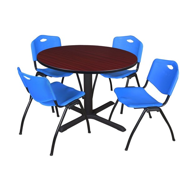 Round Tables > Breakroom Tables > Cain Round Table & Chair Sets, 48 W, 48 L, 29 H, Mahogany