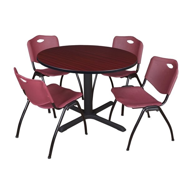 Round Tables > Breakroom Tables > Cain Round Table & Chair Sets, 48 W, 48 L, 29 H, Mahogany
