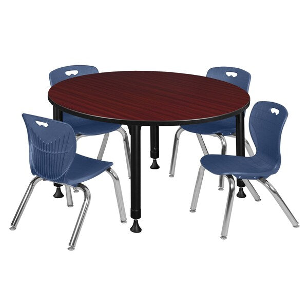 Tables > Height Adjustable > Round Table & Chair Sets, 48 X 48 X 23-34