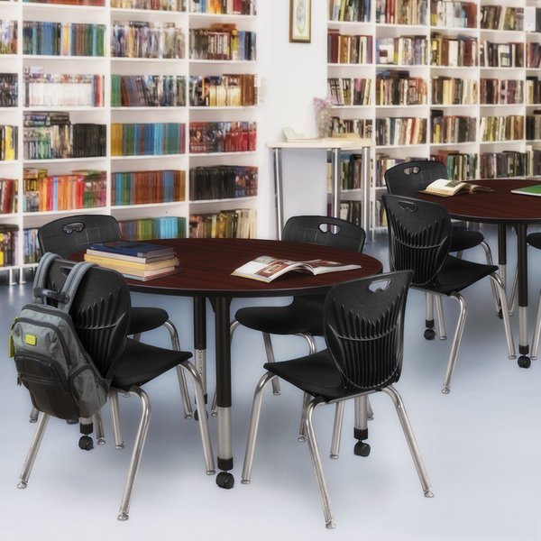 Tables > Height Adjustable > Round Mobile Table & Chair Sets, 48 X 48 X 23-34