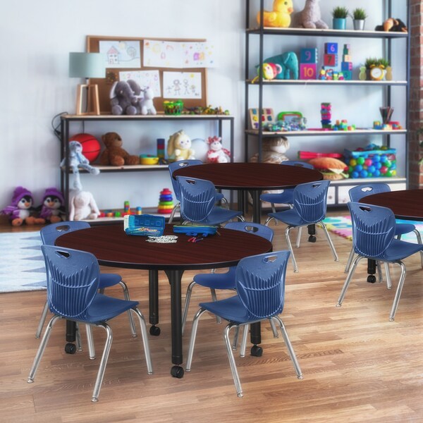 Tables > Height Adjustable > Round Mobile Table & Chair Sets, 48 X 48 X 23-34