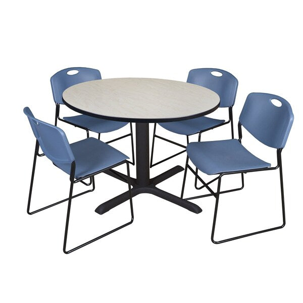 Round Tables > Breakroom Tables > Cain Round Table & Chair Sets, 48 W, 48 L, 29 H, Maple