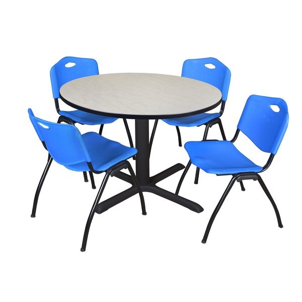 Round Tables > Breakroom Tables > Cain Round Table & Chair Sets, 48 W, 48 L, 29 H, Maple