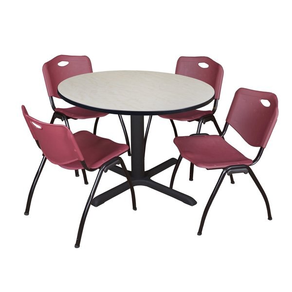 Round Tables > Breakroom Tables > Cain Round Table & Chair Sets, 48 W, 48 L, 29 H, Maple