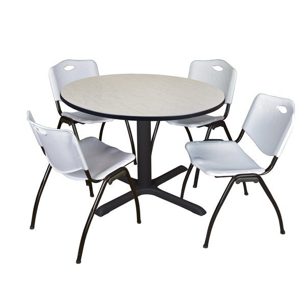Round Tables > Breakroom Tables > Cain Round Table & Chair Sets, 48 W, 48 L, 29 H, Maple