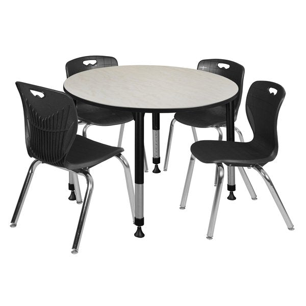 Tables > Height Adjustable > Round Table & Chair Sets, 48 X 48 X 23-34