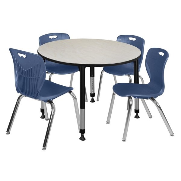 Tables > Height Adjustable > Round Table & Chair Sets, 48 X 48 X 23-34