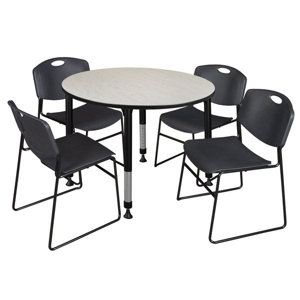 Tables > Height Adjustable > Round Table & Chair Sets, 48 X 48 X 23-34