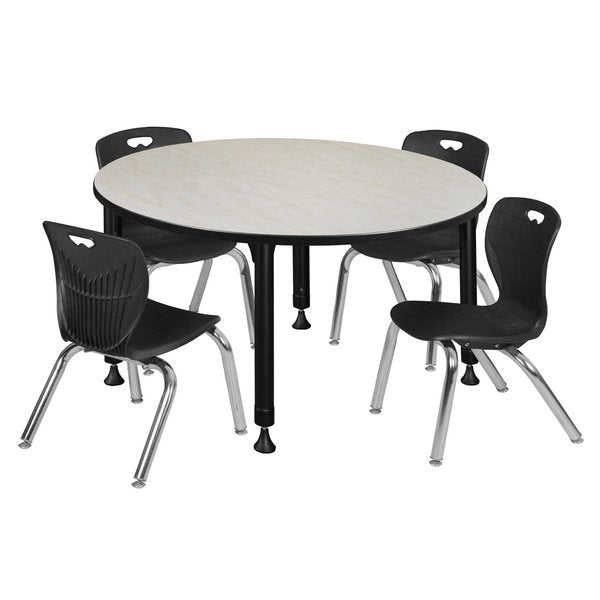 Tables > Height Adjustable > Round Table & Chair Sets, 48 X 48 X 23-34