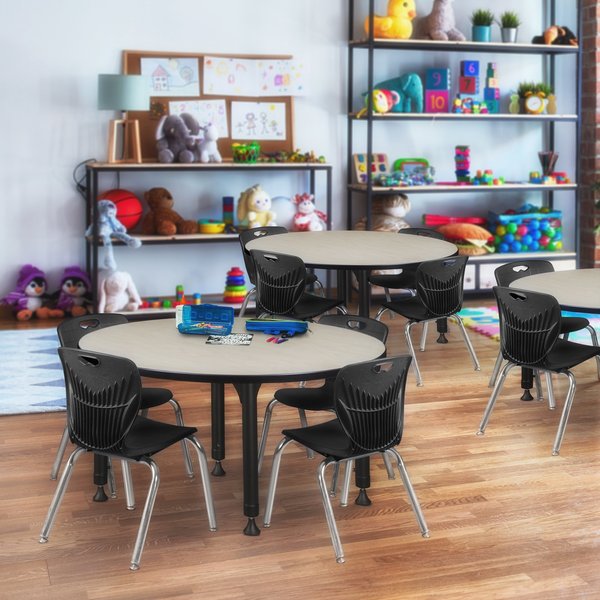 Tables > Height Adjustable > Round Table & Chair Sets, 48 X 48 X 23-34