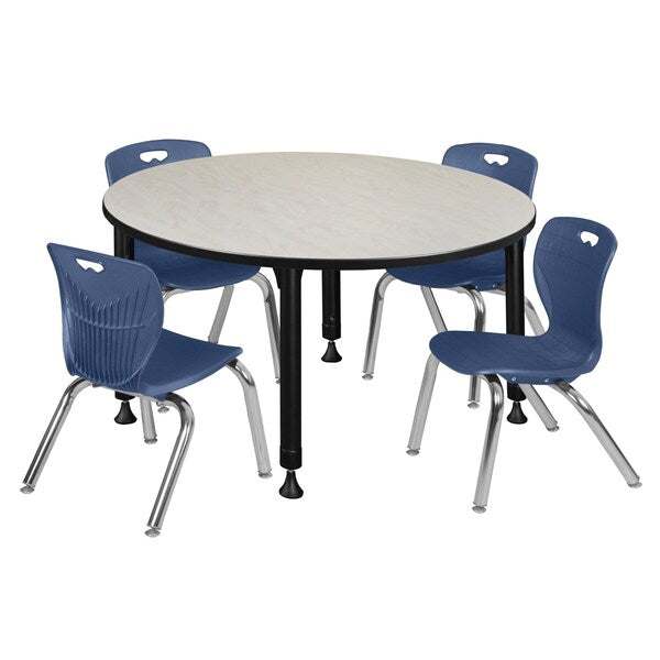 Tables > Height Adjustable > Round Table & Chair Sets, 48 X 48 X 23-34