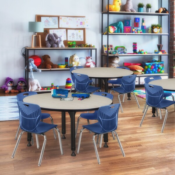 Tables > Height Adjustable > Round Table & Chair Sets, 48 X 48 X 23-34
