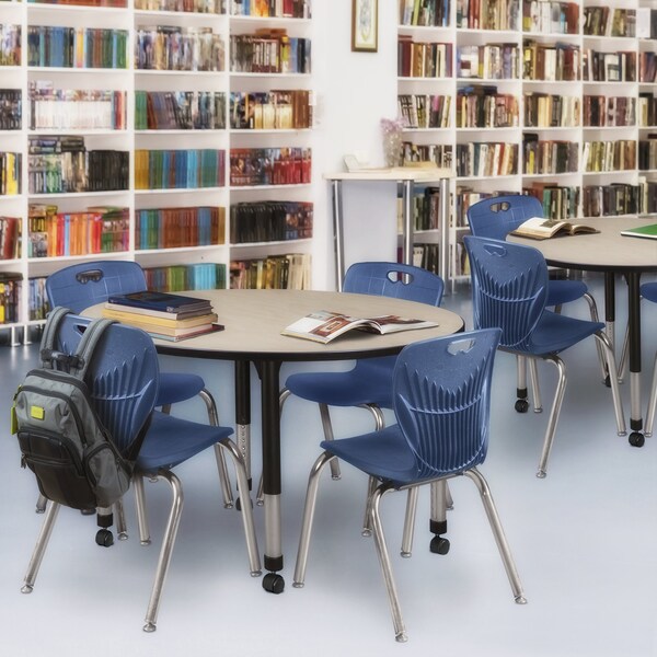 Tables > Height Adjustable > Round Mobile Table & Chair Sets, 48 X 48 X 23-34