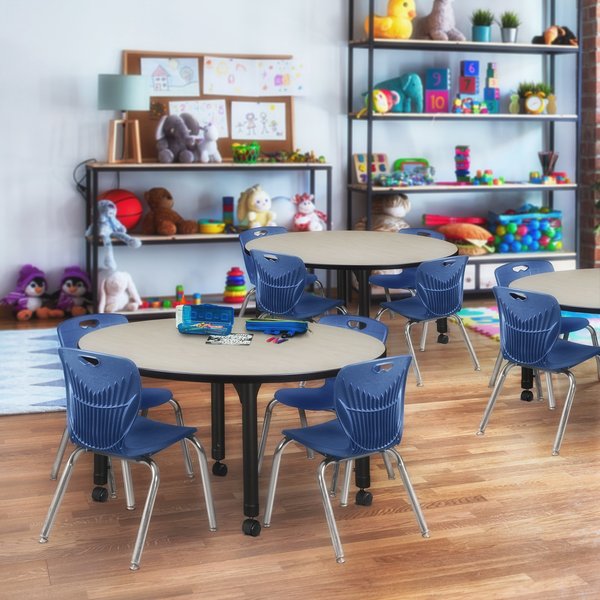 Tables > Height Adjustable > Round Mobile Table & Chair Sets, 48 X 48 X 23-34