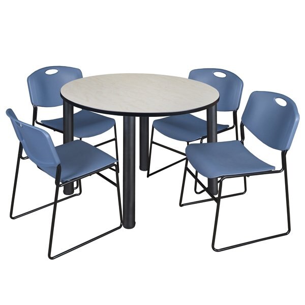 Round Tables > Breakroom Tables > Kee Round Table & Chair Sets, 48 W, 48 L, 29 H, Maple